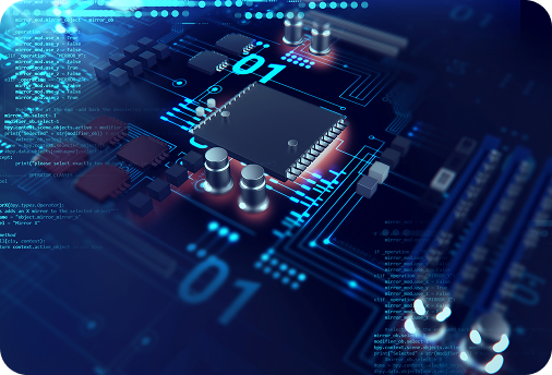 Futuristic Blue Circuit Board