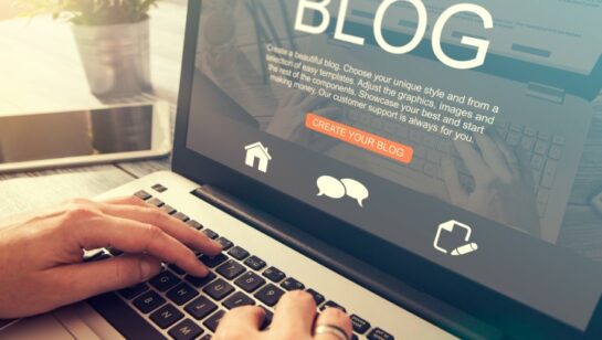 blogging blog word coder coding using laptop page keyboard notebook blogger internet computer marketing opinion interface layout design designer concept - stock image