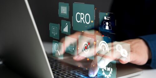 CRO, conversion rate optimization concept, Adjusting the website to be more efficient To convert website visitors into customers, The process of increasing the percentage of conversions on website