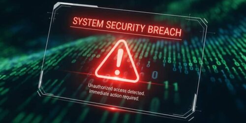 Alert System Security Breach Warning Digital Hologram Display