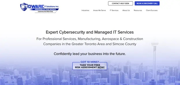 MYDWARE IT Solutions cybersecurity provider serving Simcoe County, homepage