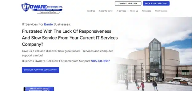MYDWARE IT Solutions Barrie — managed IT and cybersecurity Simcoe County