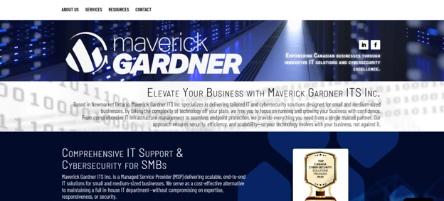 Maverick Gardner ITS managed IT in Newmarket: homepage
