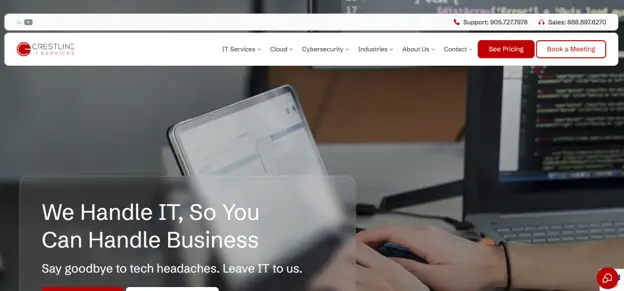Crestline IT Services managed IT in Barrie, Simcoe County, homepage
