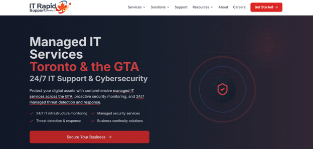 IT Rapid Support Vaughan homepage — local on-site IT services from Keele Street