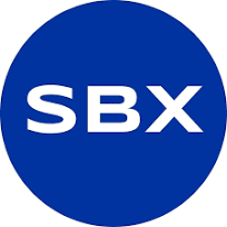 Sandbox Centre logo, a blue circle with white SBX lettering