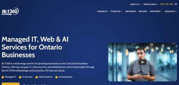 Act360 managed IT services for Ontario businesses, homepage