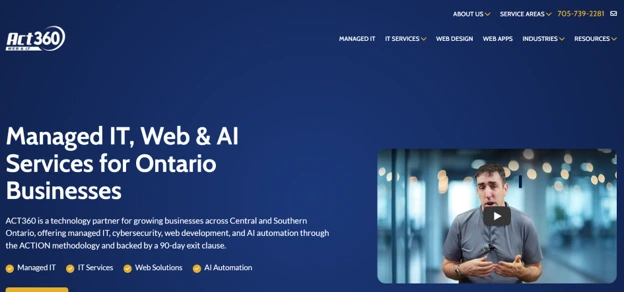 ACT360 managed IT services Innisfil Ontario, homepage