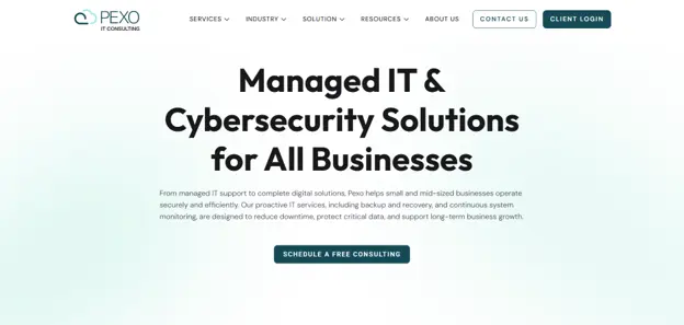 Pexo IT Solutions Markham homepage