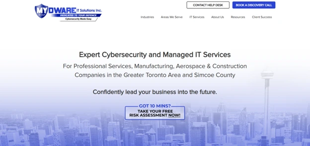 MYDWARE IT Solutions managed IT Vaughan, homepage