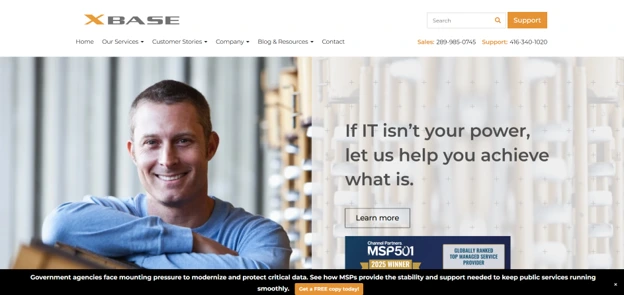 XBASE Technologies managed IT Toronto GTA, homepage