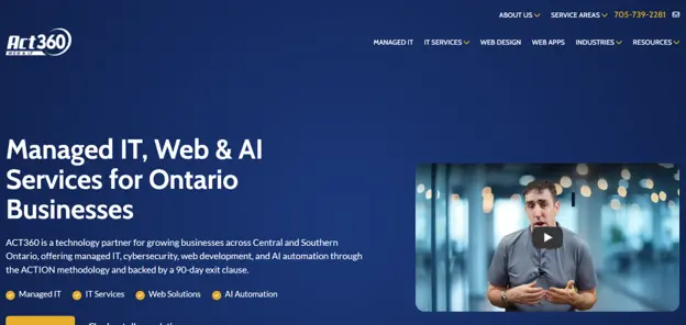 ACT360 managed IT services Ontario homepage