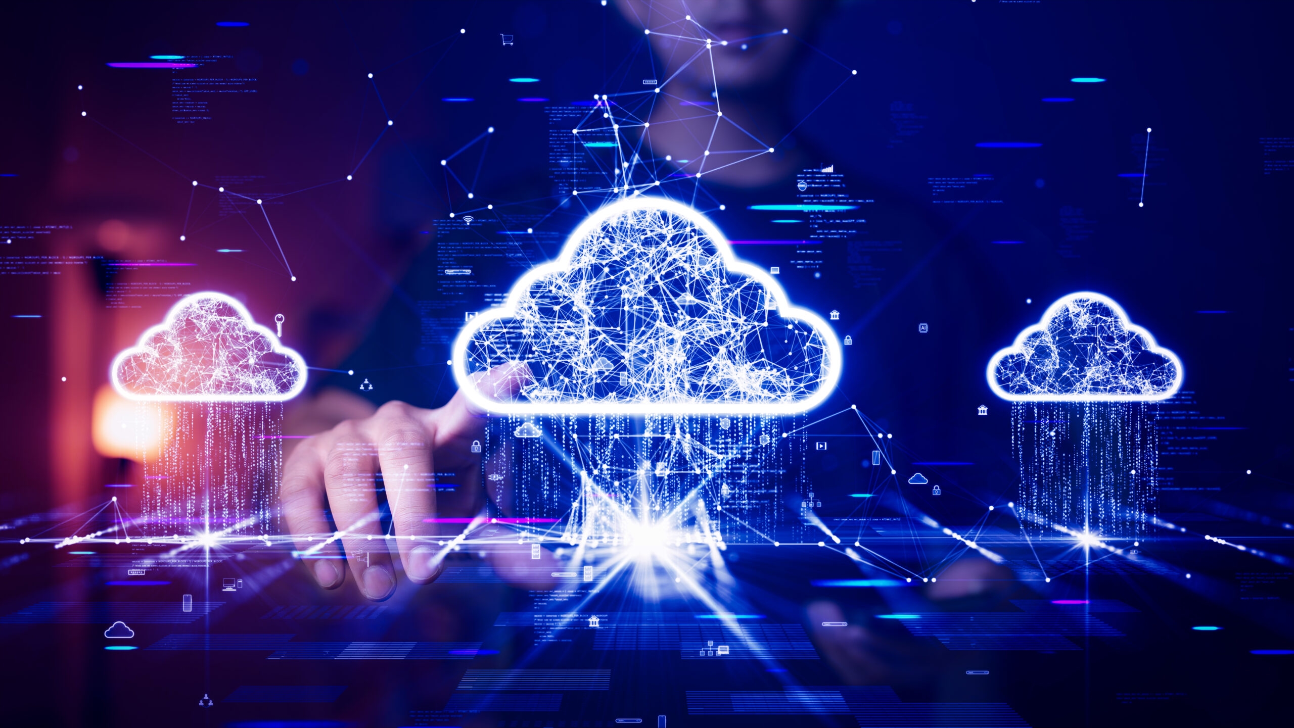 Cloud computing and data protection concept representing secure Microsoft 365 and Azure environments