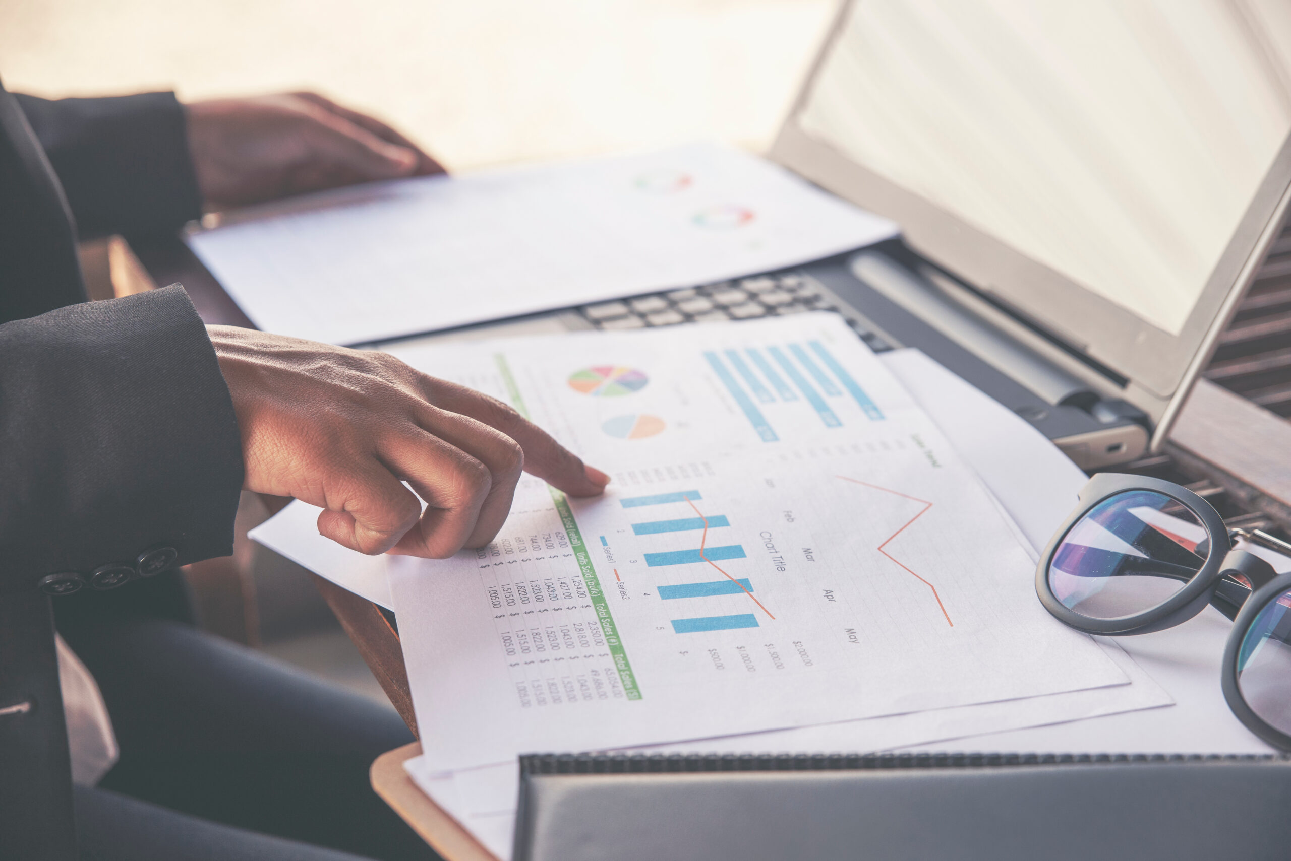Business and financial planning documents representing a technology budget tied to business goals