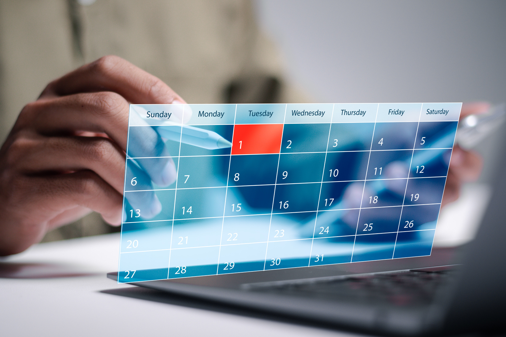 Calendar with meeting reminders, representing the 90-day review window in a managed IT agreement