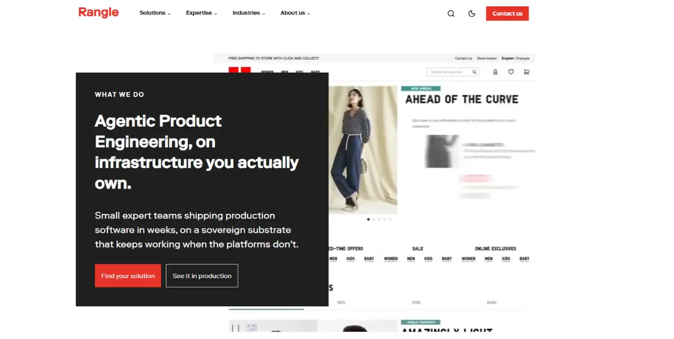 Rangle homepage for agentic product engineering