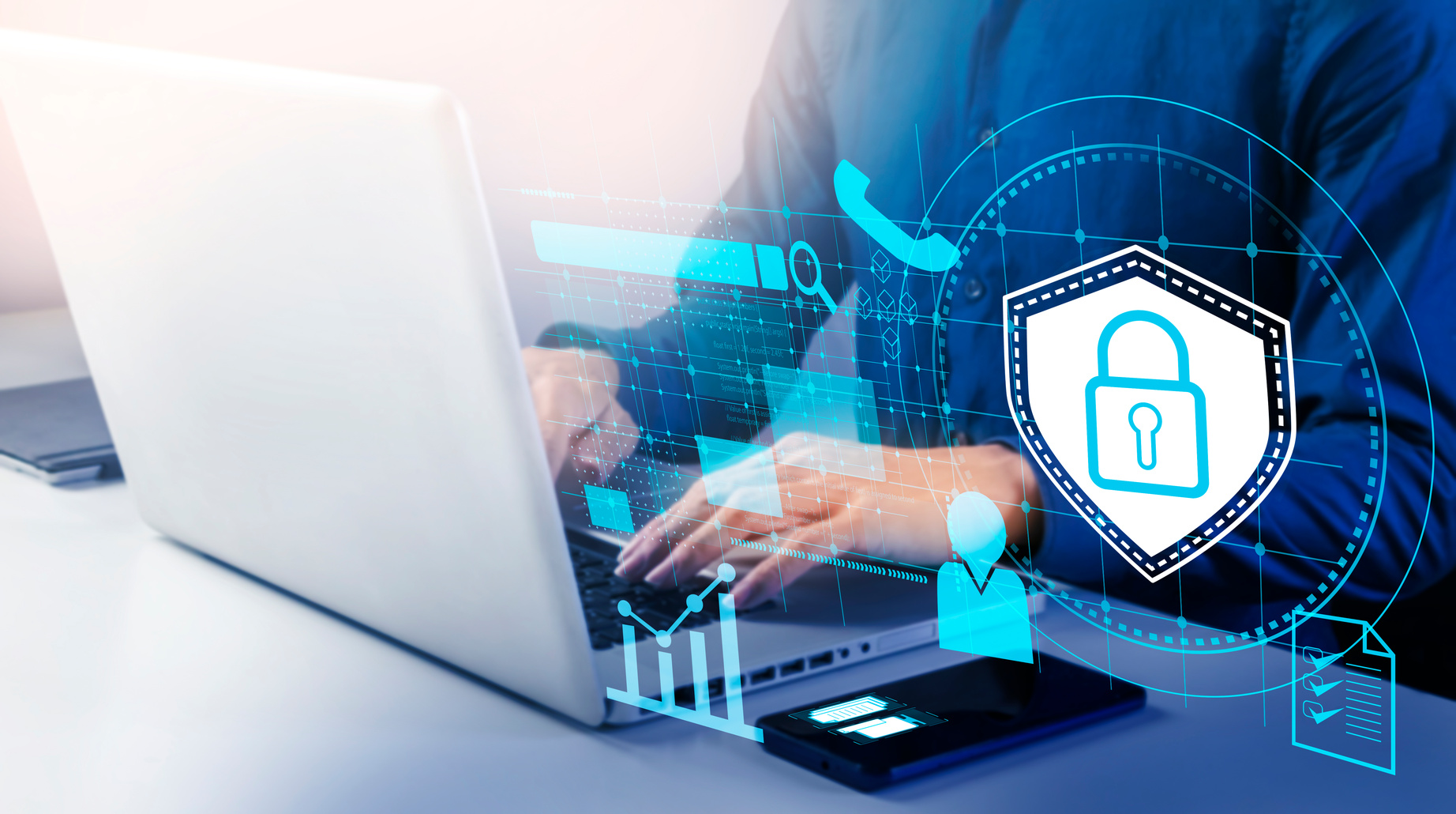Professionals reviewing personal data protection on a tablet, representing PIPEDA compliance for Ontario law firms